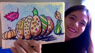 Week 10 3rd-5th Grade Art Lesson: Visual Texture Pumpkins