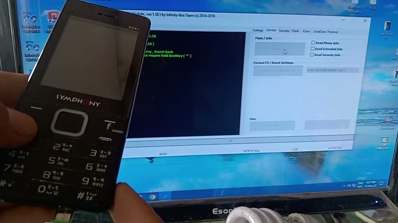 Symphony D54 plus flash, read and remove PIN lock