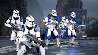 501st Legion & Arc Troopers vs Bounty Droids - STAR WARS JEDI FALLEN ORDER NPC Wars