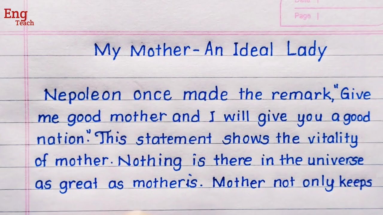 an ideal mother essay 150 words class 12