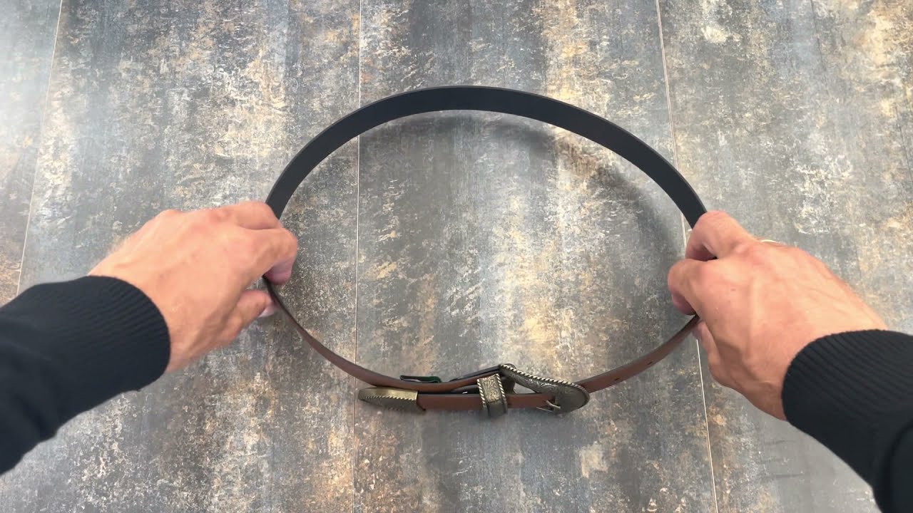 Tan Brown Leather Western Belt With Bronze Buckle WETN35BRON | Capo Pelle