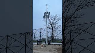 Installation of 16m High Mast Lighting at Football Stadium | LED Flood Lights #MastLight