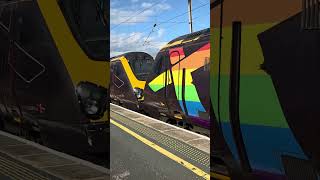1358 - CrossCountry 220005 "Pride" &amp; 220008 departing Darlington for Plymouth - 10Apr26 #ecml #train