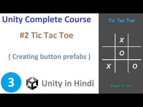#3 Creating buttons prefab | Tic Tac Toe tutorial in unity in Hindi