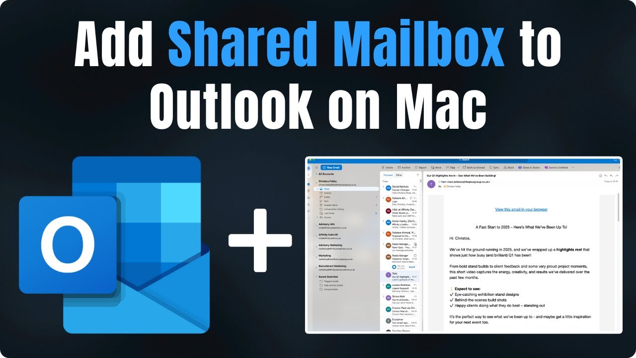 How to Add Shared Mailbox to Outlook for Mac - Microsoft 365 - YouTube
