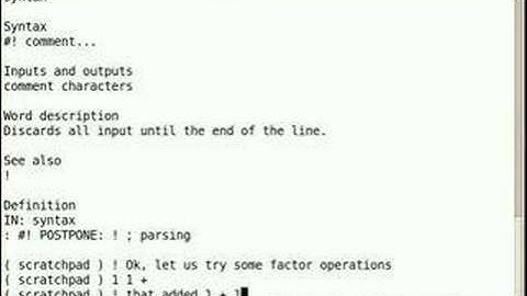 Factor programming language basic (1)
