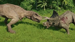 T-Rex VS Triceratops 1v1 - Jurassic World Evolution