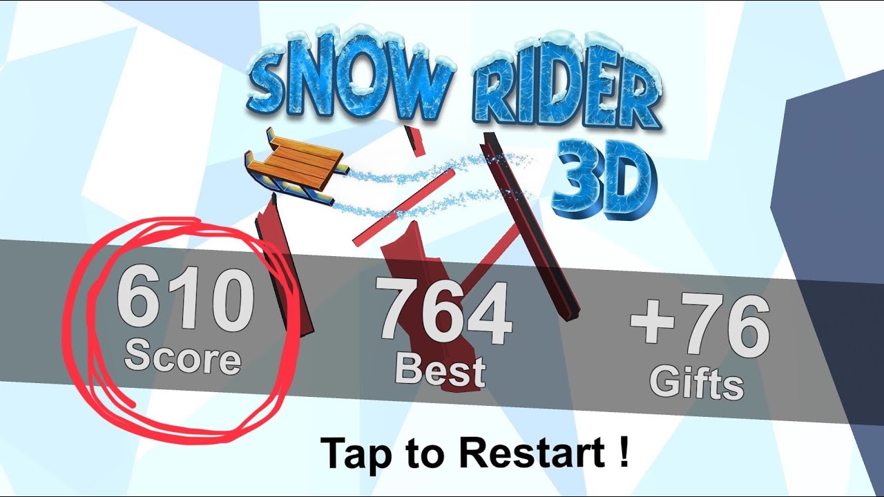 SNOW RIDER 3D NEAR WORLD RECORD!? 👑 610 👑 - YouTube