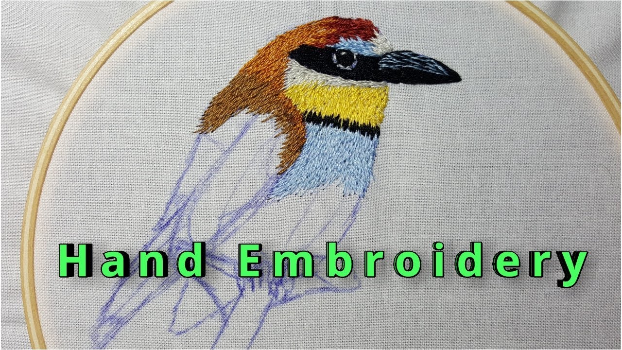 Hand Embroidery silk shading technique long and short stitch