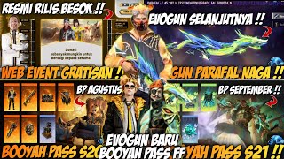 BOCORAN FF !! EVENT TERBARU, EVOGUN SELANJUTNYA, EVOGUN PARAFAL, BOOYAH PASS S20, BOOYAH PASS S21 FF