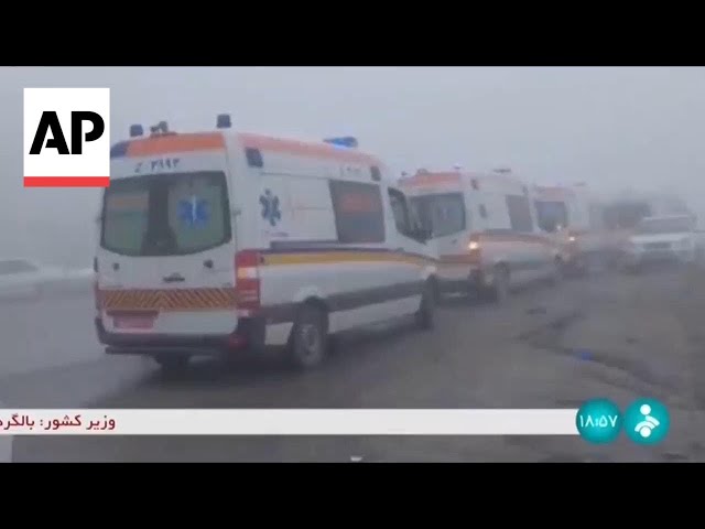 Rescue operation after helicopter carrying Iran