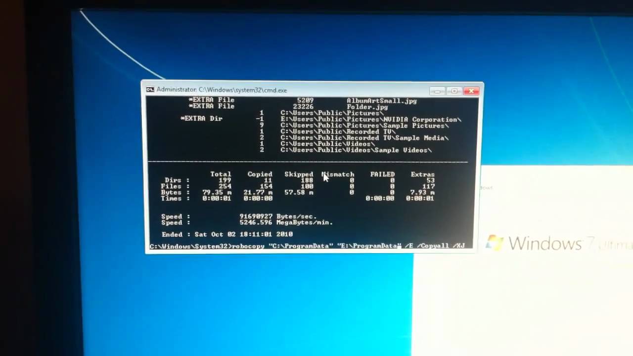 How to move user profile in windows 7 to another directory drive