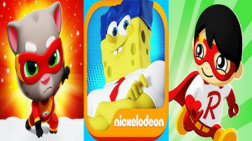 Talking Tom Hero Dash vs Spongebob On The Run vs Tag With Run (Gameplay #628)