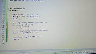 C Program to implement Type Casting or Conversion with explanation