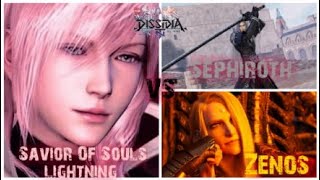 Dissidia NT lightning VS Sephiroth and Zenos 1v1 Fights