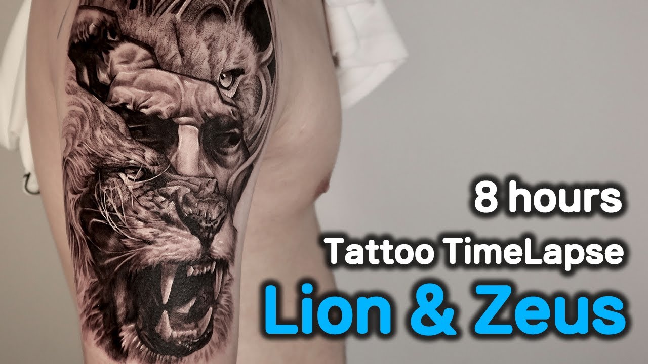Capitalistic ink [Lion] black and grey Tattoo Timelapse |  블랙앤그레이 타투영상 | 타투타임랩스  | 타투독학