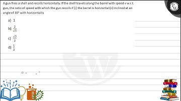 A gun fires a shell and recoils horizontally……