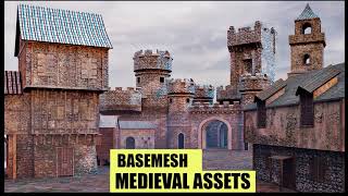 MEDIEVAL ASSETS Vol 2  Kitbash_Basemesh_4kTextures#medieval #props #3d  #environment #building