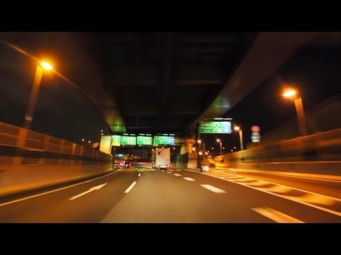 阪神高速13号東大阪線～4号湾岸線～関西空港 夜景ドライブ Hanshin Expressway No.4 Wangan Route Night Drive Osaka Japan