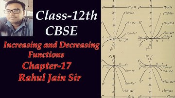 Introduction-Increasing and Decreasing Functions I CBSE 12th mathsI RD Sharma Ch 17