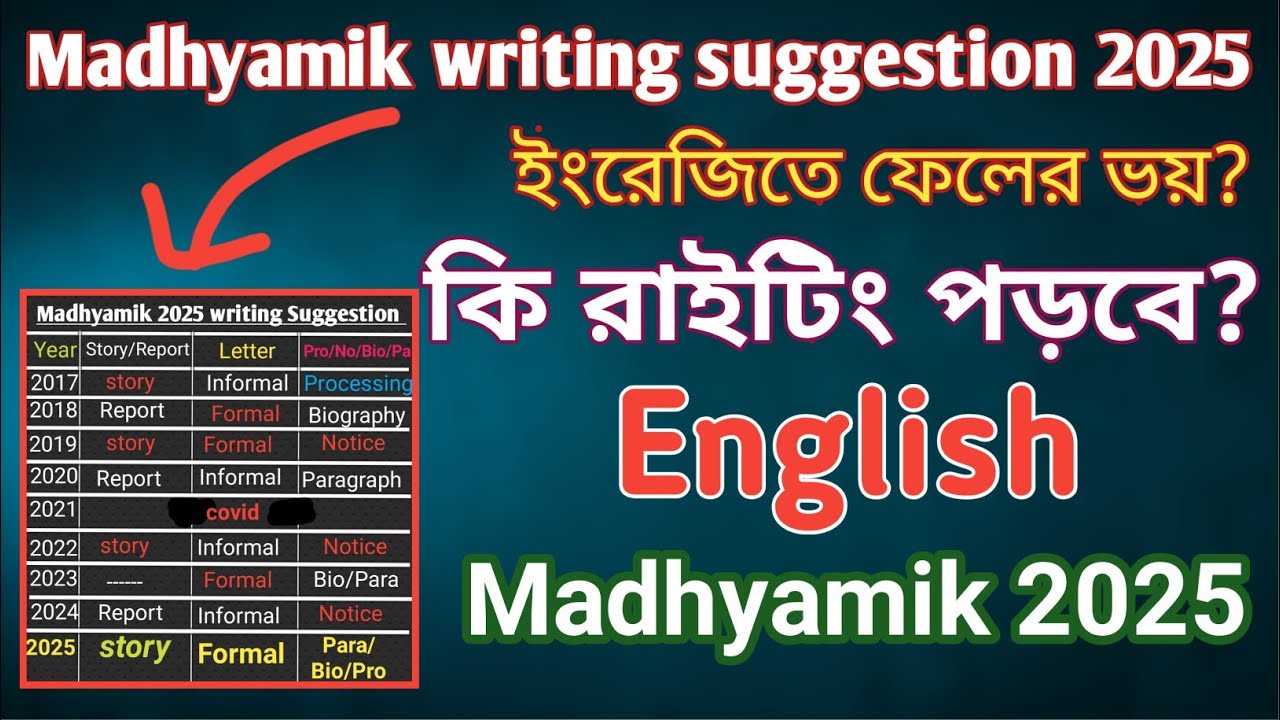Madhyamik english writing suggestion 2025 English story writing last