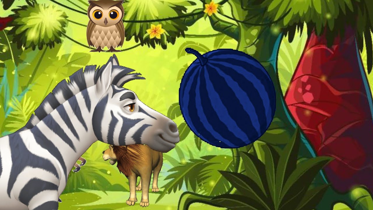 Colour changing game animal touch water melon - YouTube