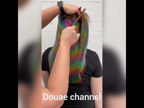 ما شاء الله شعر بكل الالوان بالوان قوس قزح Shorts قوس قزح 