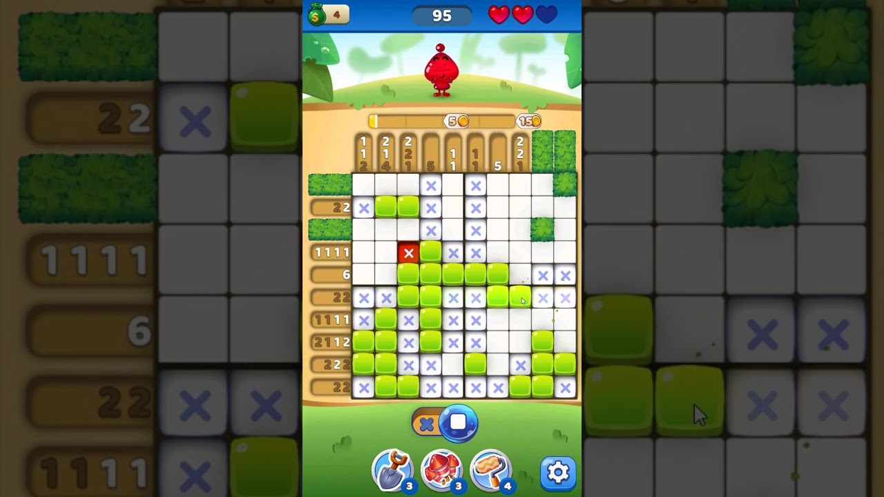 Nono Crossing Picture Nonogram level 95 - YouTube