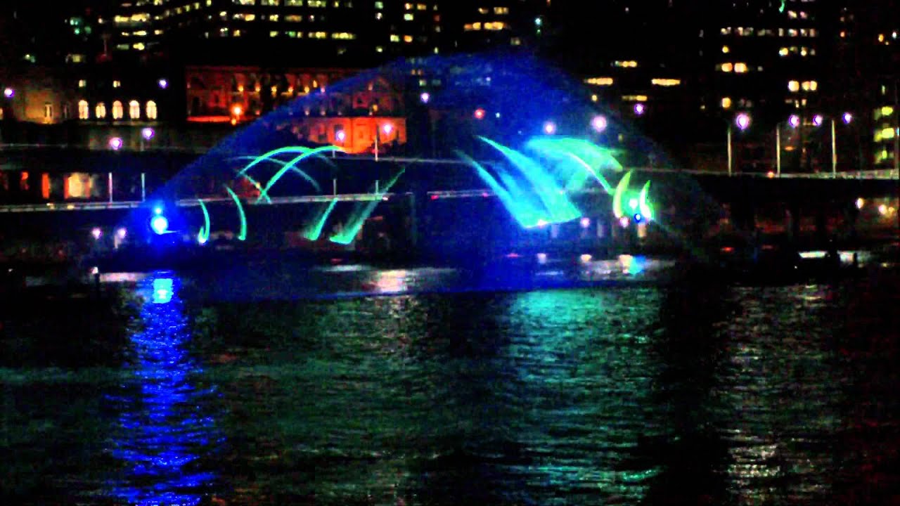 Laser light show dazzles Brisbane 2011 YouTube