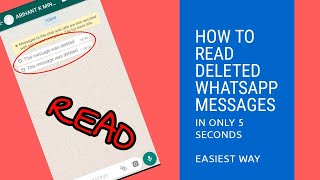 HOW TO READ DELETED WHATSAPP MESSAGES || FASTEST WAY || ARIHANT K MINDS || LATEST TRICK 2018 || screenshot 1