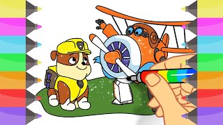How To Draw Super Wings Grand Albert With Rubble Paw Patrol Coloring Pages For Girls Cute Art