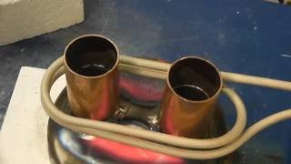 Induction Brazing Copper tubes to a Steel Vessel