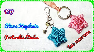 DIY★ Tutorial Macrame Flower Star Keychain ★ Tutoriel Porte-clefs macramé en forme de Fleur d
