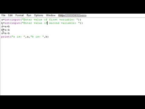 swap numbers without using a temporary variable in python program(in-Hindi)