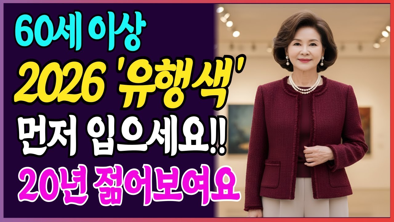 2026년 유행 색상 7가지, 시니어가 20년 젊어지는 컬러 비밀 I 시니어패션 I 중장년패션 I 60대 패션 I 70대 패션