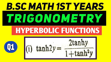 Bsc Math 1st Year | Trigonometry | Ch - 5 | Hyperbolic Functions | Q.no. - 1(i) | Das Gupta #MathHat