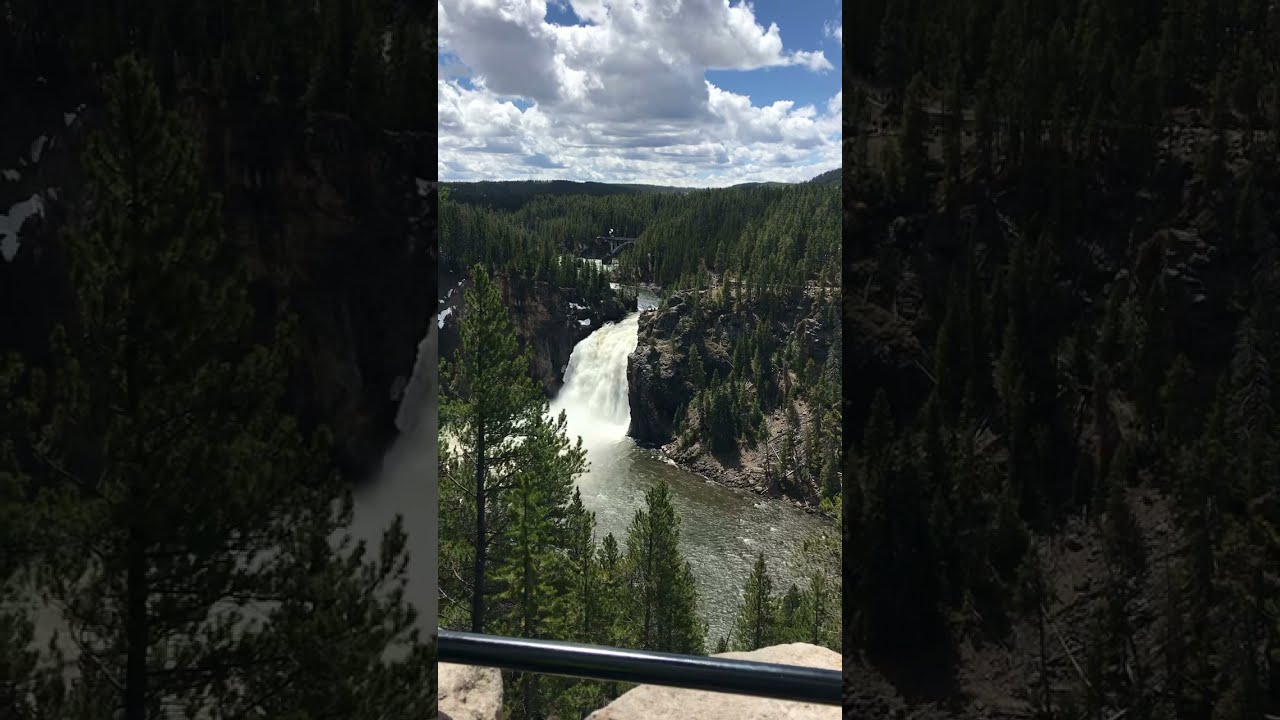 Upper Falls Of The Yellowstone River At National Park Waterfalls