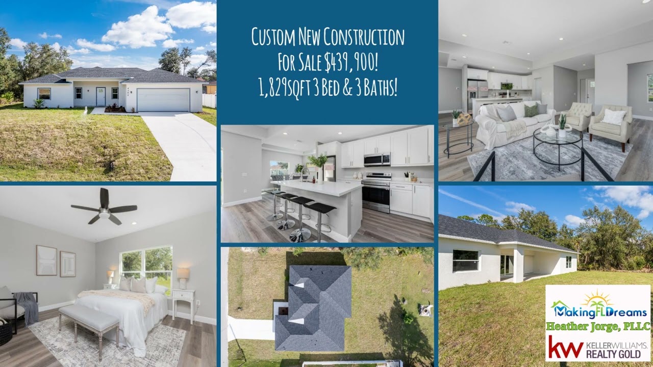 Custom New Construction For Sale $439,900! 
1,829sqft 3 Bed & 3 Baths!