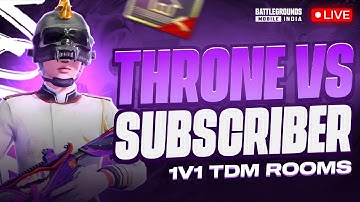 🔴1V1 ROOM WITH SUBSCRIBERS LIVE! Road to 2K subscribers @Throneislivebgmi Day 74 #liveroomtdm1v1bgmi