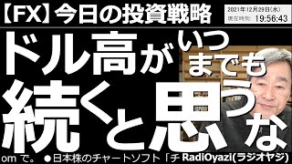 【為替(FX)－今日の投資戦略】今のドル高がいつまでも続くと思うな！為替相場ではドル高、円安が進んでいる。現在、ドル円は115円を超えている。年末年始はドル高が意外なレベルまで進む可能性あり。要注意。