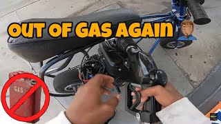 Mini Bike Run Out Of GAS In LONG BEACH! MINI BIKE RIDING!