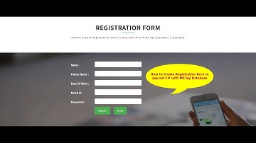 #1 How to Create Registration form in asp.net C# with MS Sql Database || Example