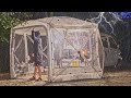 [Hurricane]Camping alone in a small car in Heavy Rain & Thunder Storm