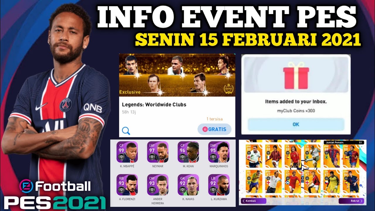 INFO EVENT PES SENIN 15 FEBRUARI 2021 || PES 2021 MOBILE