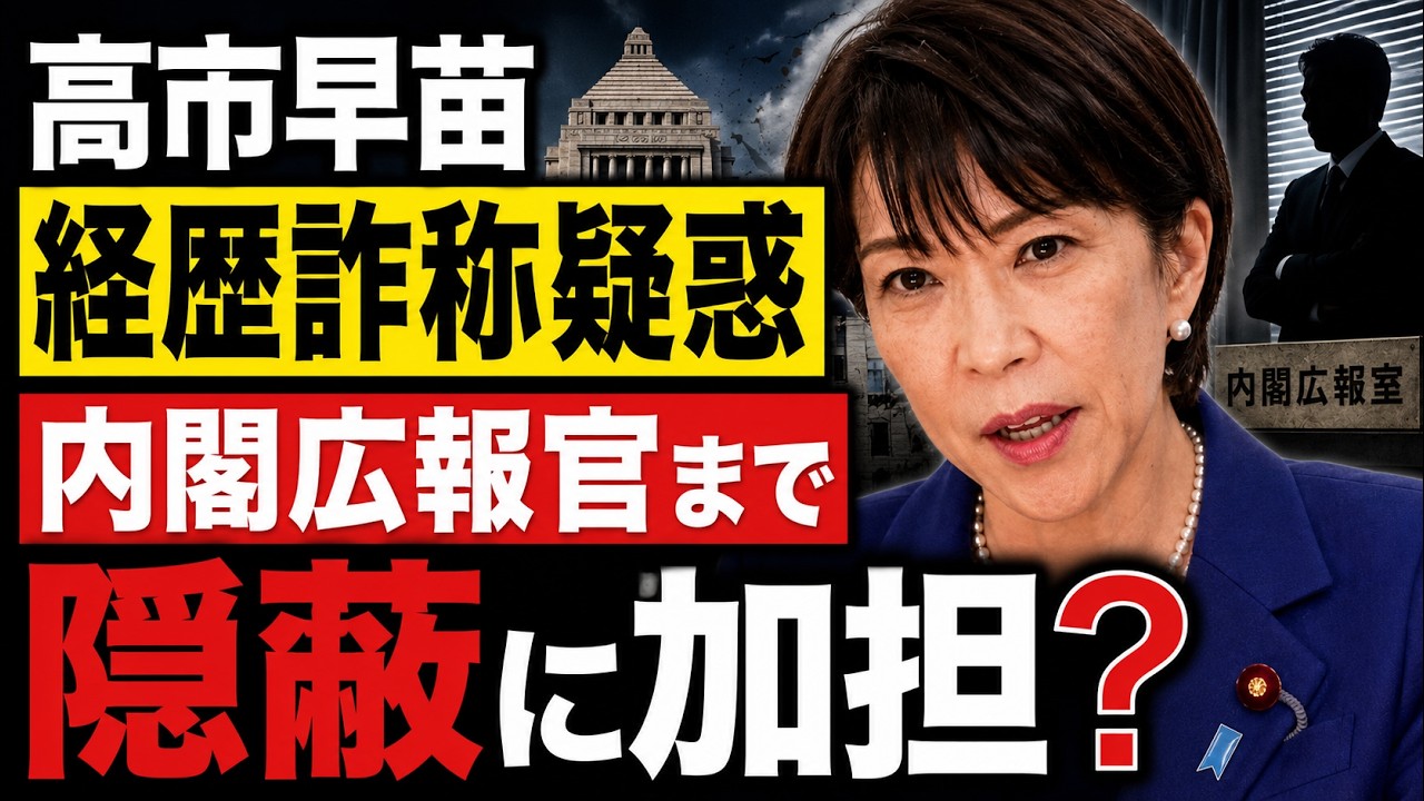高市首相の経歴疑惑が泥沼化！「元上司に直接確認した」内閣広報官の