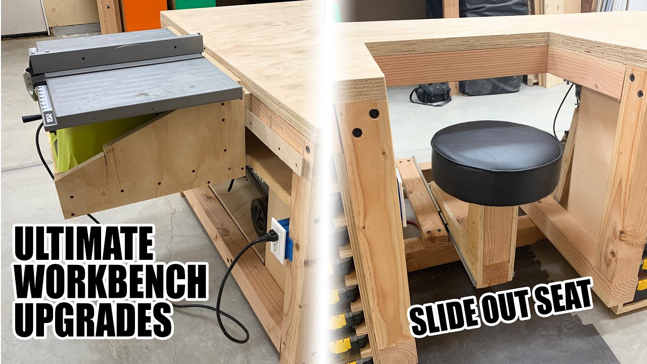 Ultimate Workbench Upgrades! Built in Slide Out Seat 