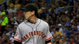 SF@TB: Lincecum fans five and holds Rays to one run