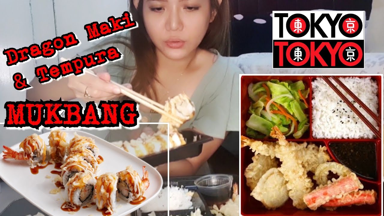 Mukbang Tokyo Tokyo Dragon Maki Tempura Youtube