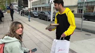 Muslim Giving Eid Gifts To Strangers