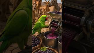 poora desert bana thanda grapes juice 😎! #parrot #shorts #viral #ytshorts